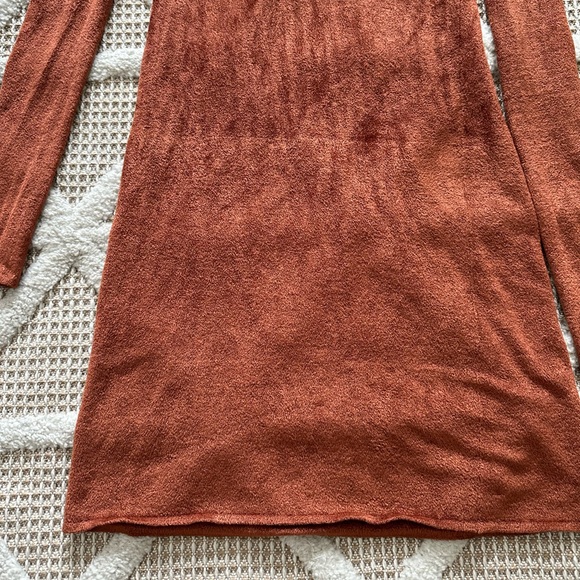 HELMUT LANG Velveteen Dress in Burnt Umber - Picture 7 of 10